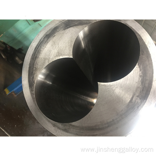 Bimetallic conical twin screw barrel for PP PE PVC pelleting granules Caco3 calcium